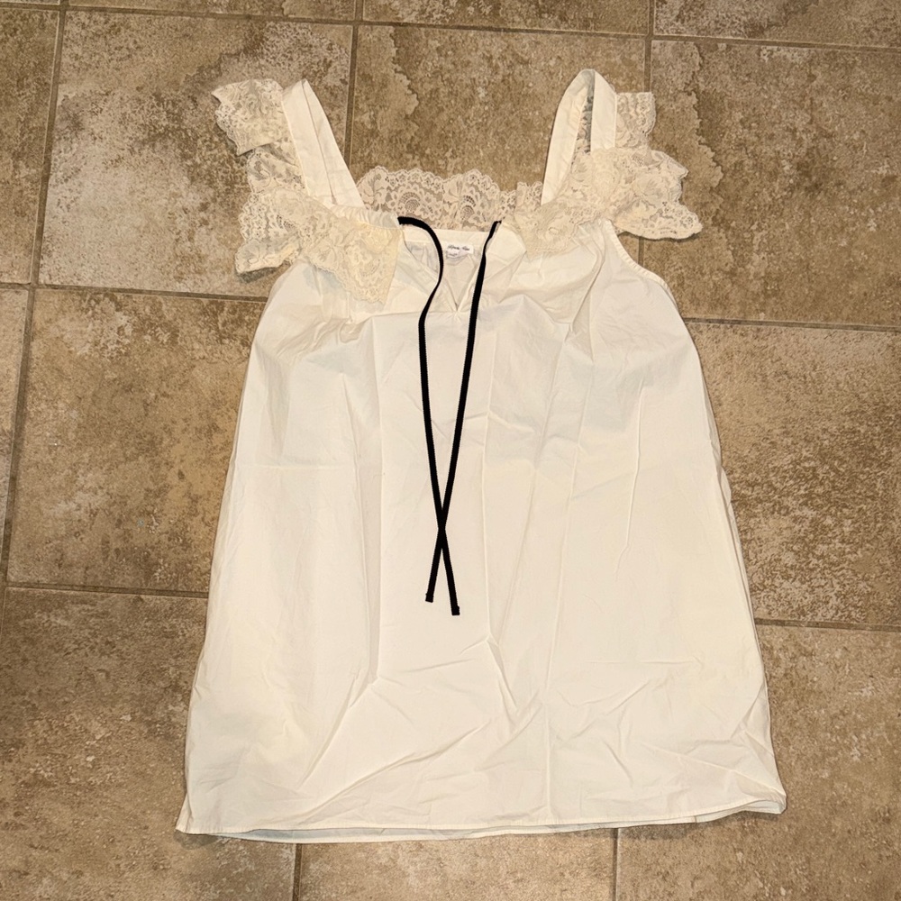 Mini Cream Lace Trim Dress